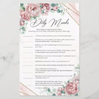 Blush pink floral eucalyptus gold Dirty Minds