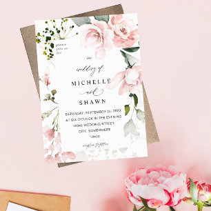 Blush Pink Floral & Eucalyptus Wedding 2B Invitation