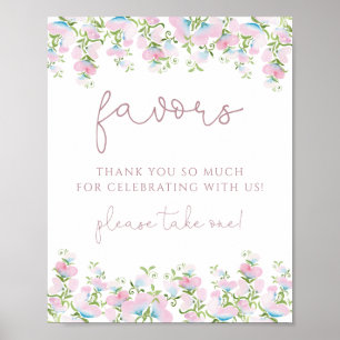 Blush Pink Floral Favours Sign