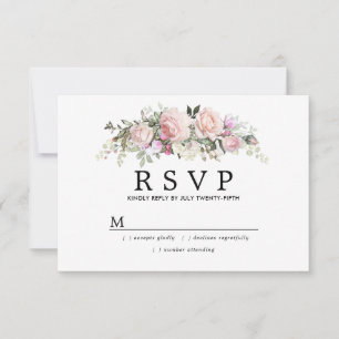 Blush Pink Floral First Communion RSVP