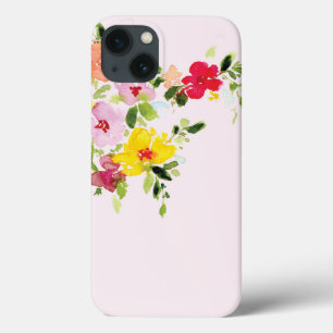 Blush pink floral garden watercolor Case-Mate iPho iPhone 13 Case