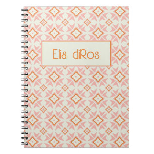 Blush Pink Floral Geometric Spiral Notebook