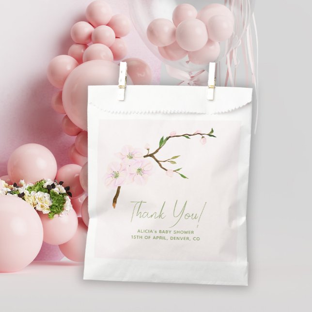 Blush pink floral girl baby shower favour bag (Creator Uploaded)