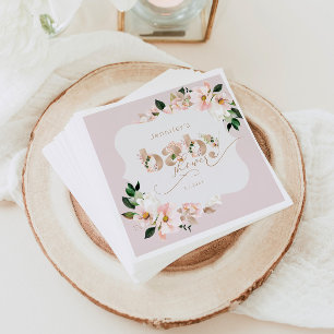 Blush pink floral girl baby shower napkins
