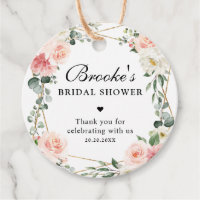 Blush Pink Floral Gold  Bridal Shower Thank you