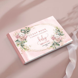 Blush Pink Floral Greenery Baby Shower Sign In  Guest Book