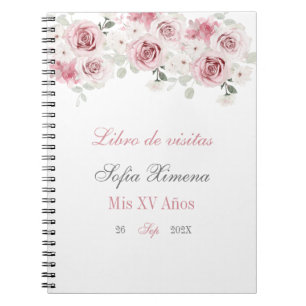 Blush Pink Floral Guest Book Quinceañera