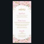 Blush Pink Floral Hot Air Balloon Baby Shower Menu<br><div class="desc">Designed to co-ordinate with our Blush Floral Hot Air Balloon collection, this elegant baby/ wedding / bridal shower menu features beautiful blush floral arrangement and script brush hand lettering. Personalize it with your list of menu easily and quickly, simply press the customise it button to further re-arrange and format the...</div>