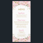 Blush Pink Floral Hot Air Balloon Wedding Menu<br><div class="desc">Designed to co-ordinate with our Blush Floral Hot Air Balloon collection, this elegant wedding / bridal shower menu features beautiful blush floral arrangement and script brush hand lettering. Personalize it with your list of menu easily and quickly, simply press the customise it button to further re-arrange and format the style...</div>