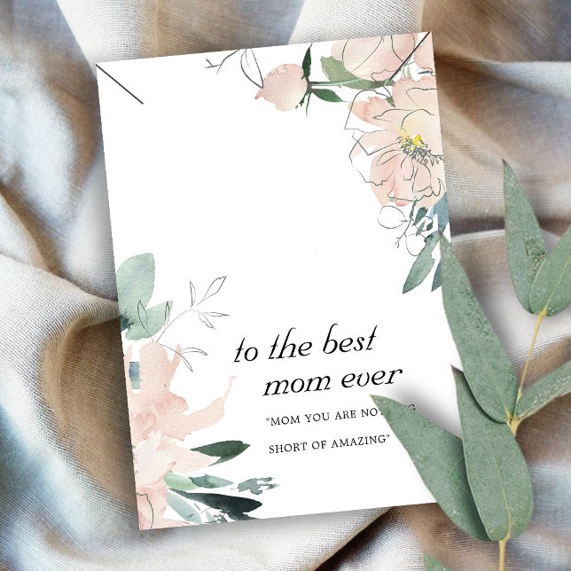 BLUSH PINK FLORAL MOM GIFT NECKLACE DISPLAY CARD (Creator Uploaded)