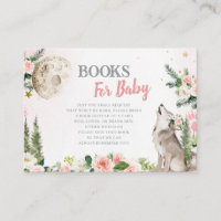 Blush Pink Floral Moon Forest Wolf Books for Baby