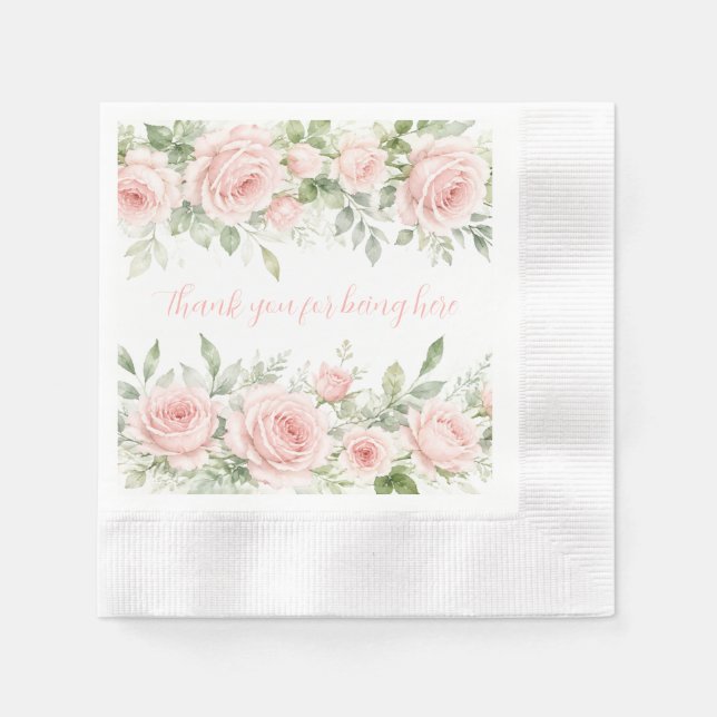 Blush Pink Floral Napkin (Front)