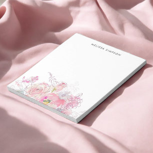 Blush Pink Floral Notepad