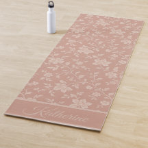 Blush Pink Floral Pattern Script Name