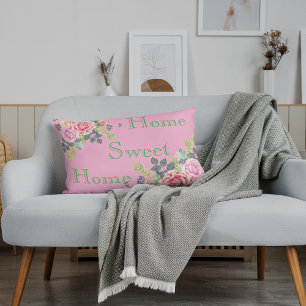 Blush pink Floral peonies Trendy Girly Decorative Cushion