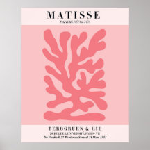 Blush Pink Floral Poster | Matisse Style Wall Art