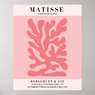 Blush Pink Floral Poster   Matisse Style Wall Art