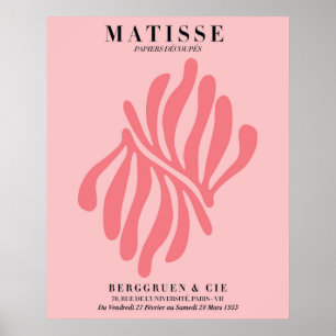 Blush Pink Floral Poster   Matisse Style Wall Art