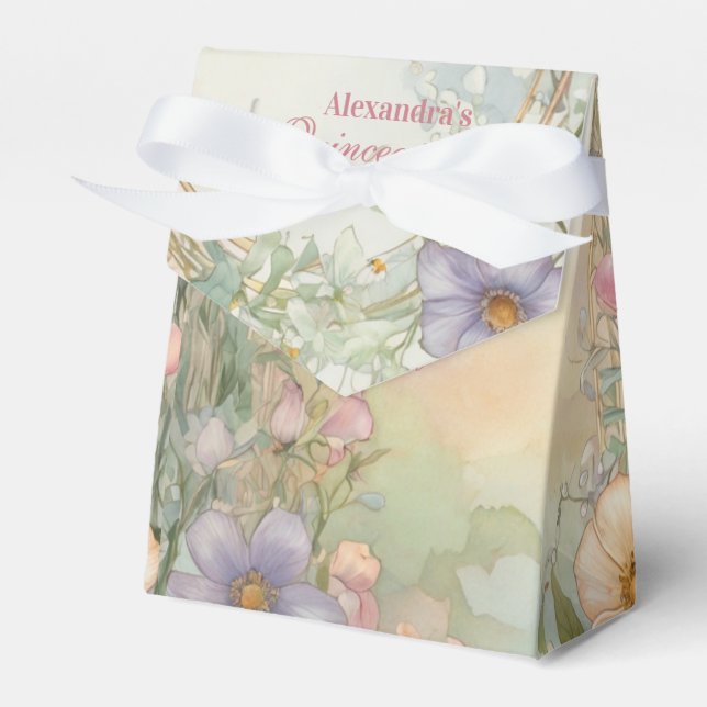 Blush Pink Floral Quinceanera Celebration Favour Box (Front Side)