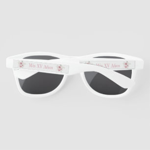 Blush pink floral Quinceañera Sunglasses