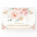 Blush Pink Floral Quinceañera Sweet 16 Backdrop