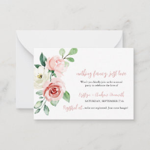 Blush Pink Floral Reception Card