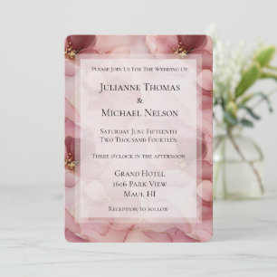 Blush Pink Floral Romantic Wedding Invitation