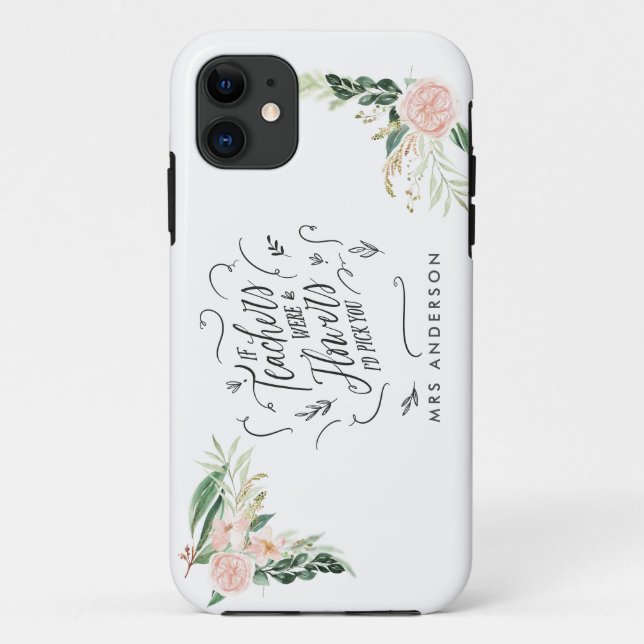 Blush pink floral thank you teacher gift  Case-Mate iPhone case (Back)