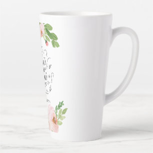 Blush pink floral thank you teacher gift  latte mug