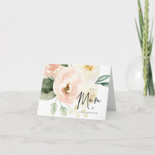 Blush Pink Floral To My Mum on My Wedding Day gift Card