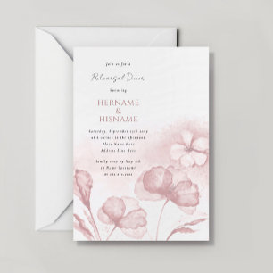 Blush Pink Floral Watercolor Rehearsal Dinner Invitation