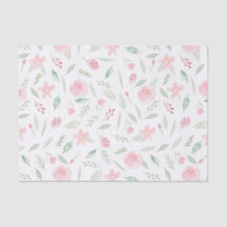 Blush Pink Floral Watercolor Tissue Paper