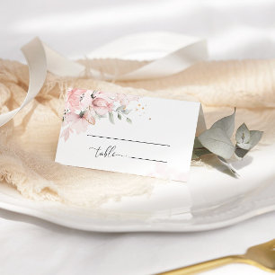 Blush pink floral Watercolor wedding place cards