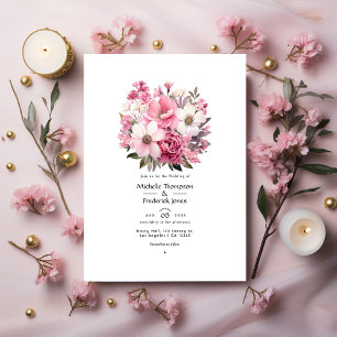 Blush Pink Floral Wedding Invitation