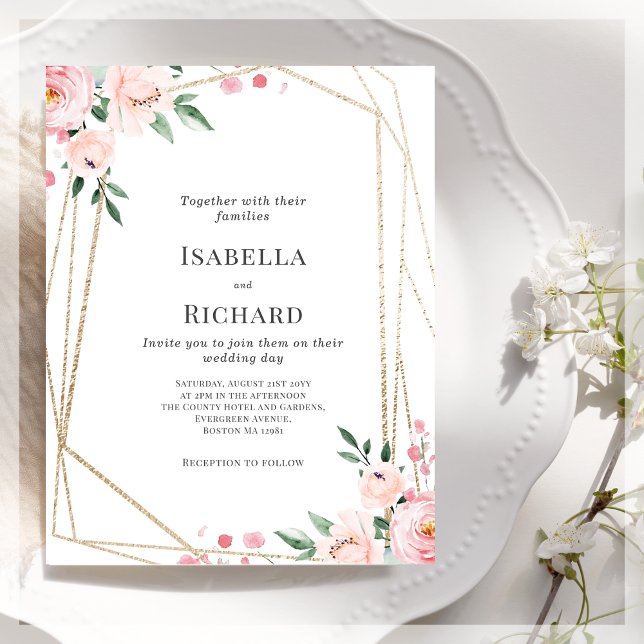 Blush Pink Floral | Wedding Invitation (Creator Uploaded)