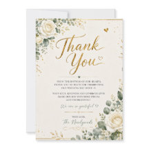 Blush Pink Floral Wedding Thank You Card