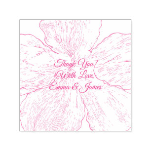 Blush Pink Floral Wedding Thank You Self-inking Stamp