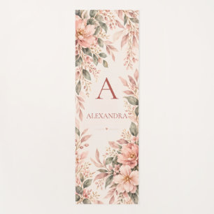 Blush Pink Floral Yoga Mat