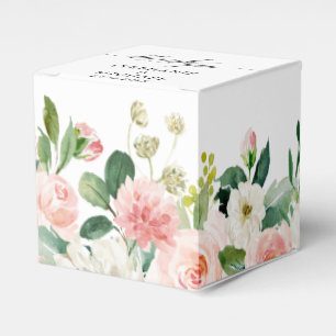 Blush Pink Florals Modern Botanical Wedding Favour Box