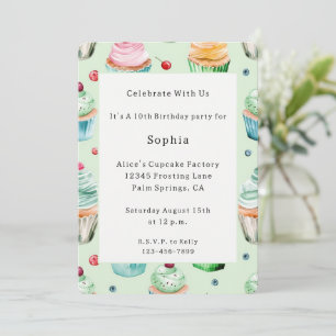 Blush Pink Flower Birthday Invitation