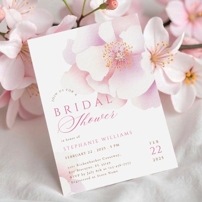 Blush Pink Flower Bridal Shower Invitation (Creator Uploaded)