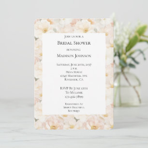 Blush Pink Flowers Bridal Shower Invitation
