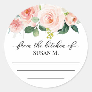 blush pink flowers canning, jam, preserve labels