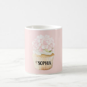 Blush Pink Flowers Cupcake Muffin Coffee Mug
