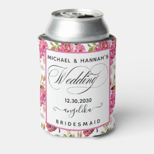 Blush Pink Flowers Custom Whole Entourage Can Cooler