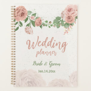 blush pink flowers greenery botanical wedding planner