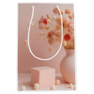 Blush Pink Flowers medium gift bag