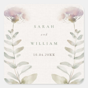 Blush pink flowers Wedding Sticker