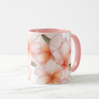 Blush Pink Frangipani Ceramic Combo Mug