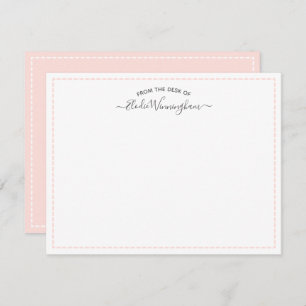 Blush Pink From The Desk Of Name In Script Card